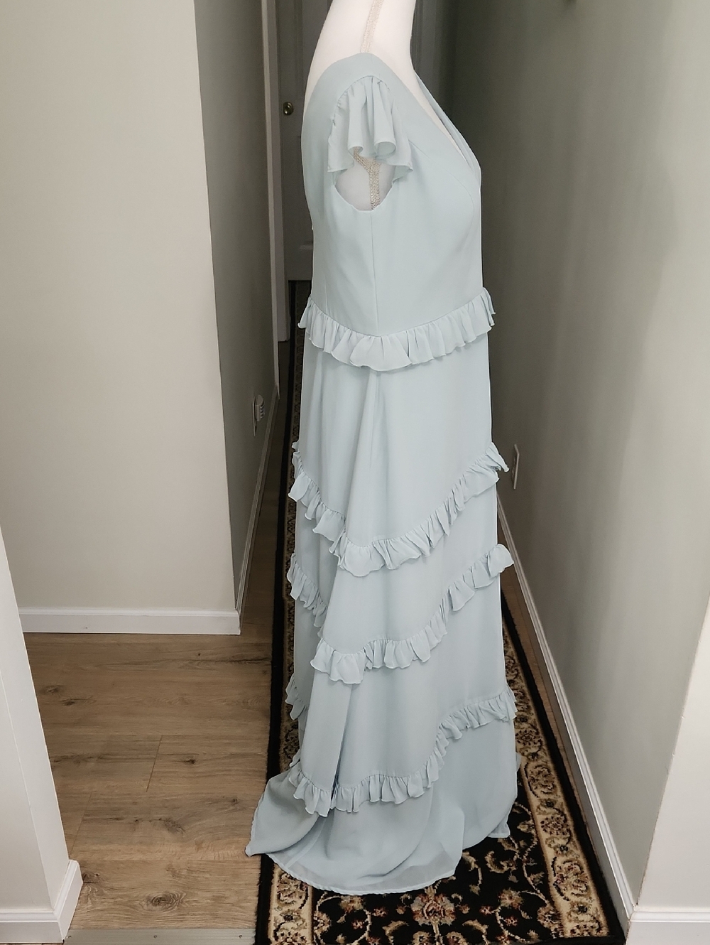 Revelry Amelia Dress Size 14 Sage Green Chiffon Long Formal Maxi Bridesmaid - Picture 7 of 17